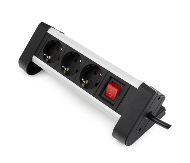 Spacetronik Listwa zasilająca SPS-T34BS - 3 gniazda 1.5m srebrno-czarny - 1153965 - zdjęcie 4